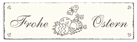 SCHILD Dekoschild « FROHE OSTERN » Shabby Vintage Holzschild Türschild Dekoration Easter Osterfest