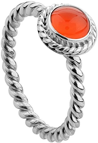 Nenalina Ring Silber 925 Damen Silberring Damenring mit 6 mm Karneol (orange)