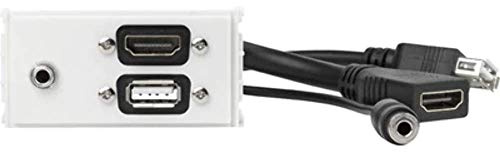 VivoLink WI221281 HDMI-Steckdose + USB A + 3,5 mm, Weiß