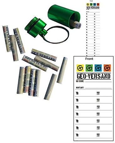 geo-versand 10 x Logstreifen für Filmdosen, MICNO´s, mit Metallstift fertig gerollt, Geocaching Versteck, Logs, Logbuch, Nano, Micro, magnetisch