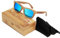 Naudamp Lunettes de Soleil en Bambou carbonisées pour Hommes/Femmes Lunettes de Soleil Vintage flottantes polarisées avec Cadre Complet Sports Nautiques et activités de Plein air