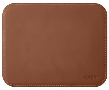 Eglooh - Herms - Mauspad aus Leder Orange Braun cm 25x20 - Mousepad für Schreibtisch und Büro, handwerkliche Nähte und abgerundeten Kanten - Made in Italy