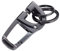 TROIKA D-CLICK – KR18-06/GM – Schlüsselanhänger mit 2 Schlüsselringen – praktischer Klick-Verschluss – Karabinerhaken – Metallguss– glänzend – gunmetal grau – TROIKA-Original