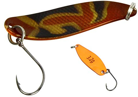 FTM Spoon Hammer 3,2g - Spinnhaken zum Spinnfischen auf Forellen Camouflage/UV Orange