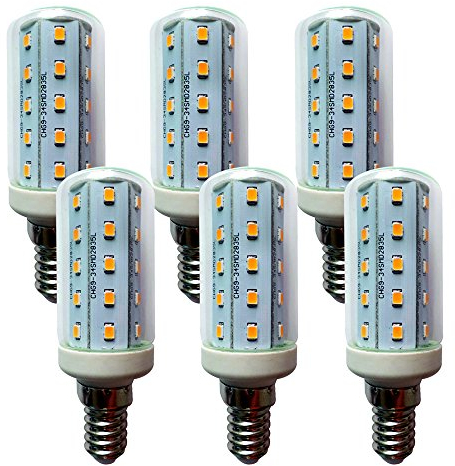 NCC-Licht 6 x LED Leuchtmittel T30 Röhre 4W E14 Corn 3000K warmweiß 360°