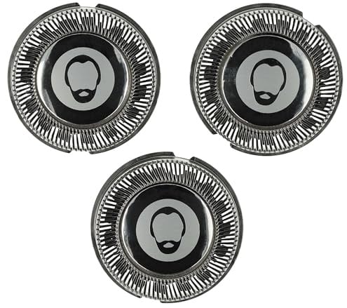 vhbw 3x Ersatz-Scherköpfe kompatibel mit Philips PT720 | PT721, PT725, PT726, PT728, PT729, PT737, PT739 Elektrorasierer, Silber