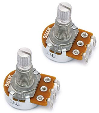 Metallor Mini Alpha Pots Linear B500k Tone Potentiometer Electronics for Electric Guitar or Bass Guitar.(Mini B500k)