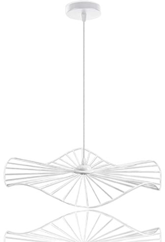 Vetrineinrete® Lampadario da soffitto pendente a sospensione di forma rotonda traforato plafoniera lampada portalampada con attacco e27 arredamento casa moderno (Bianco) Z45