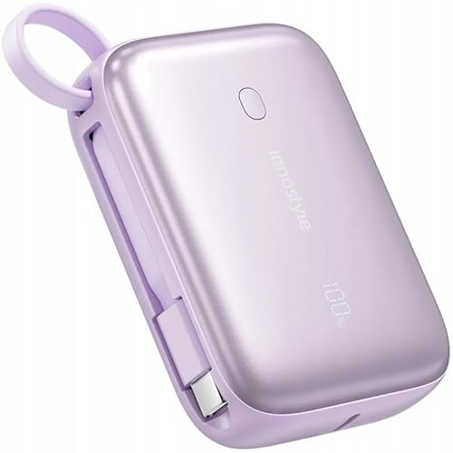 INNOSTYLE Power Bank 10000mAh Powerbank USB C mit Schnellladefunktion Externe Handyakkus Schnellladen mit Kabel Kompatibel mit iPhone 16 15 Pro Max