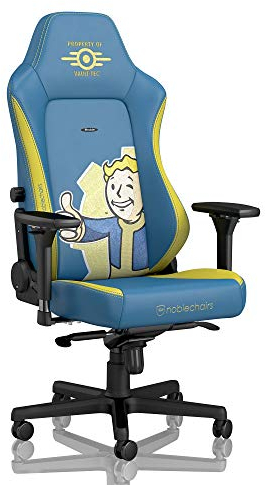 noblechairs HERO Gaming Chair - PU Faux Leather - Fallout Vault-Tec Edition - Up to 150kg Users - Lumbar Support - Ergonomic - Home Office Chair - Computer Desk Chair