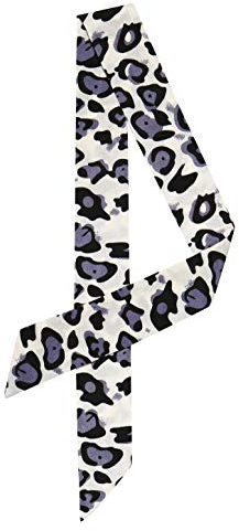 sourcing map Damen Skinny Scarf Dünne Lange Hals Schal Mode Leopard Stirnband Halstuch Violett 88 x 5cm