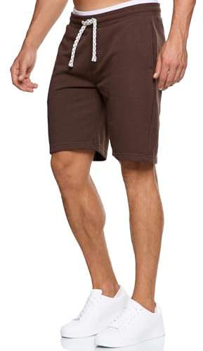 Indicode Herren Aldrich Sweatshorts mit Kordelzug | Herrenshorts Sportshorts für Männer M, Demitasse