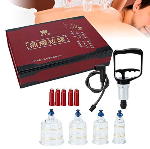 Fybida Saugnäpfe Glas Vakuum Schröpfen Set Massagegerät Chinesische Akupunkturtherapie Schröpfen Werkzeuge für Massage Entspannen