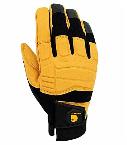 Carhartt mens Synthetic Leather High Dexterity Molded Knuckle Secure Cuff Glove