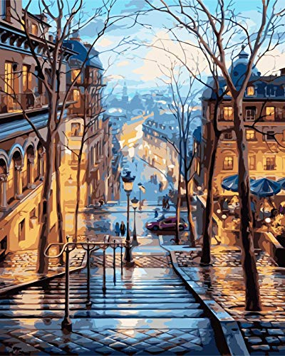 Peinture par Numéros pour Adultes, Kit de Peinture à l'huile sur Toile par Numéro, pour Enfants ou débutants, avec pinceaux, Peinture Peinture à Dessin 40 x 50 cm sans Cadre
