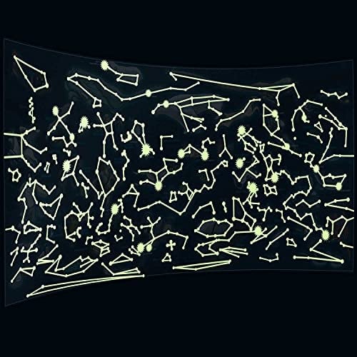 Leuchtendes Poster Sternenhimmel für Kinder-Zimmer mit phosphoreszierenden Sternzeichen unserer Galaxie; Lässt nachts alle Sterne erleuchten; XXL Größe 100 x 44 cm Fluoreszierender Sternenhimmel