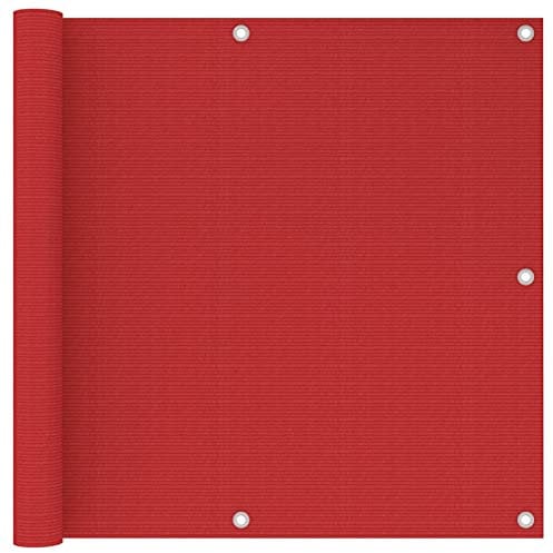 Tidyard Recinzione Copertura, Frangivista Giardino, Telo Oscurante Giardino, Copri Ringhiera Balcone, HDPE,Protezione UV dal Vento per Balcone, Giardino, Piscina,90 x 300 cm,Colore Rosso