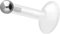 PIERCINGLINE PTFE Labret mit Gewinde Titan AUFSATZ KUGEL 2,5 mm Piercing Lippe Nase Ohr Helix Silberfarben 1,2 x 7 mm