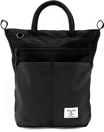 Humble & Tiger Rucksack Damen (Black) - Stilvolle 4-in-1 Tote Bag - Umhängetasche, Handtasche, Schultertasche, Tasche mit Laptopfach