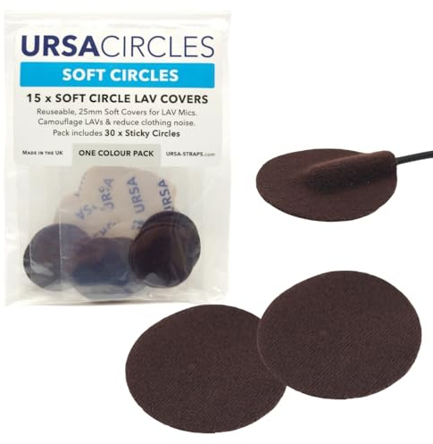 URSA Soft Circles Mikrofonband: Wiederverwendbares Lav-Mikrofonband mit weichen Abdeckungen | Windschutz und Tarnung für Lavalier-Mikrofone | 15x weiches Lavalier-Band in Kreisform + 30x Haftnotizen |