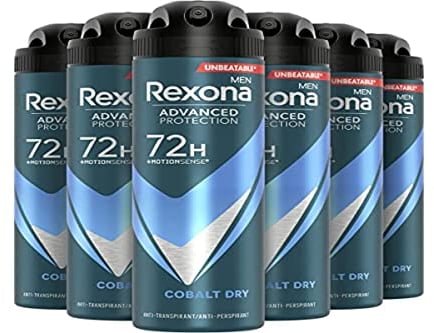 Rexona Men Advanced Protection Cobalt Dry Anti-Transpirant Deodorant Spray bietet bis zu 72 Stunden Schutz vor Schweiß und Körpergeruch - 6 x 150 ml - Vorteilspack