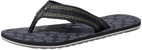 COACH Damen Signature Webbing Flip-Flop, charcoal/schwarz, 44 EU