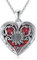 SOULMEET Sterling Silber Medaillon zum öffnen für bilder, Medaillon Halskette für 5 Fotos,Herz Sonnenblume medaillon die rote opal,Geschenk für Frauen