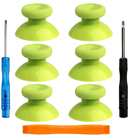 TOMSIN Rubberized Replacement Joysticks for Xbox One/ PS4 Controllers, Original Thumbsticks Kit for Xbox One S (6 Pcs)(Electric Volt)