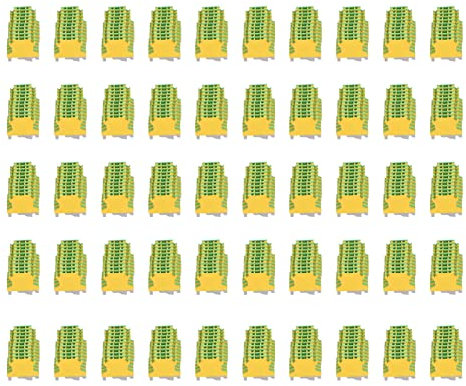 Morsettiera per montaggio su guida DIN Morsetti da 50 pezzi Morsetti a crimpatura elettrica con messa a terra a 2 canali