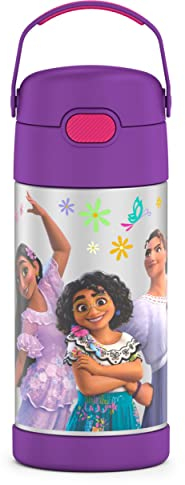THERMOS FUNTAINER 12 Ounce Stainless Steel Vacuum Insulated Kids Straw Bottle, Encanto