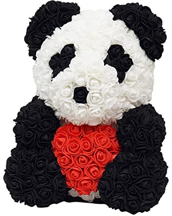 panda rose 9,84 pouces, ours en peluche rose éternelle, anniversaire la Saint-Valentin pour petite amie romantique, cadeaux fête des mères