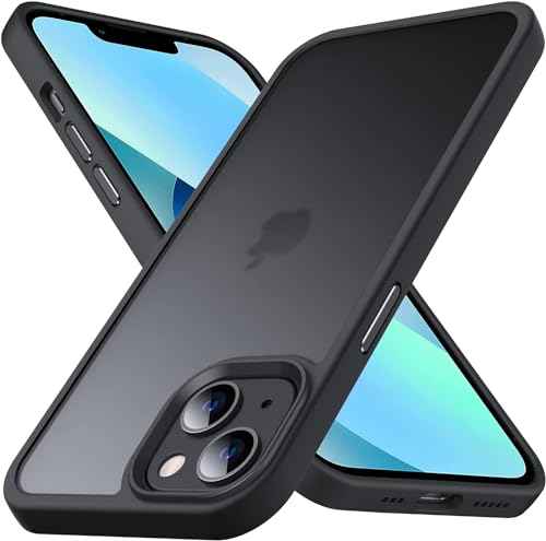 Anqrp Designed for iPhone 13 Mini Case, [Military Shockproof] Super Soft Silicone Slim Translucent Matte Protective Phone Cover, Compatible with iPhone 13 Mini 5.4, Black