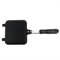 KIMISS Camping-Sandwich-Toaster für Gasherd Doppelseitiger Schwenk-Schwarz-Aluminium-Doppelseitiges, Nicht-Stock-Bratpfanne-Waffel-Maker für Kuchen-Toast-Sandwich