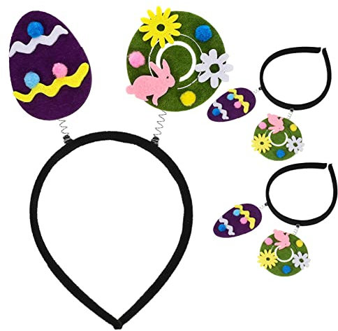 minkissy 3 Pièces bandeau coquille d'oeuf bandeau de costume de Pâques remplisseur de de fête de Pâques rubans de cheveux déguisement enfant bandeau sur le thème du dessin animé populaire