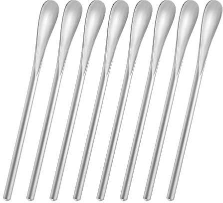 Cuillère à Café en Acier Inoxydable, Longueur 12,8 cm/5 pouces.Argent, 8 pièces. Passe au lave-vaisselle