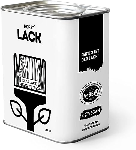 HORST Klarlack für Holz und Metall, Klarlack 3 Liter - transparenter Lack für Innen und Außen - wetterfest, spritzfrei tropffrei vegan nachhaltig AGBB geprüft