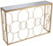 DRW Consola recibidor Mueble de Entrada de Metal y Cristal en Dorado 120x28x80cm