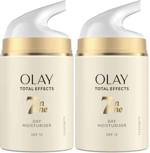 Olay Total Effects 7-In-1 Anti-Ageing Moisturiser With Spf15, Niacinamide, Vitamin C And E, 50 Ml (Pack of 2)