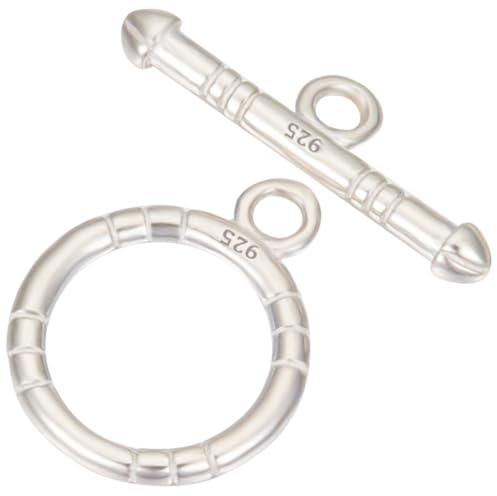 Beebeecraft 1 Box 2 Set Mini Ringknebelverschlüsse Aus Sterlingsilber Schmuckverschlüsse Verbinder Runde Ringknebelverschlüsse T-Bar-Verschlüsse-Sets Für Die Herstellung von Halsketten Armbändern