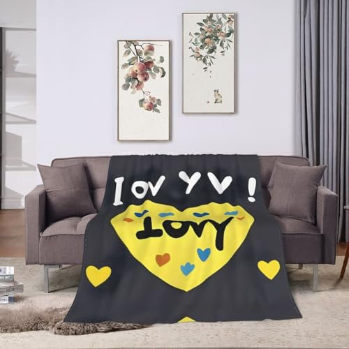 Bedruckte Flanelldecke, superweiche Microfleece-Decke, weich und warm, geeignet für Bett, Sofa, Wohnzimmer, 101,6 x 76,2 cm