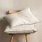 BPC cuscino in piuma e piumino organica, 40x80 set di 2, Lussuoso cuscino letto d'albergo a 3 camere, Cuscino 40x80 cm imbottitura in piuma d'oca con fodera 100% cotone, Bianco