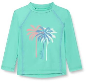 Playshoes UV-Schutz Bade Shirt Unisex Kinder Schwimmshirt Badebekleidung, Palmen Mint Langarm, 158/164