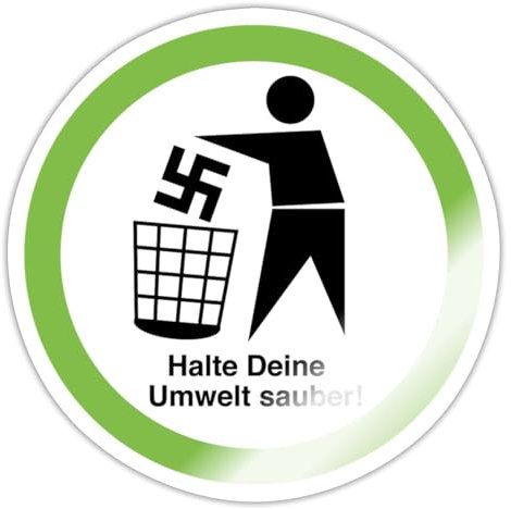 Spreadshirt Halte Deine Umwelt Sauber Gegen Rechte FCK NZS Sticker Aufkleber, 10 x 10 cm, Weiß glänzend