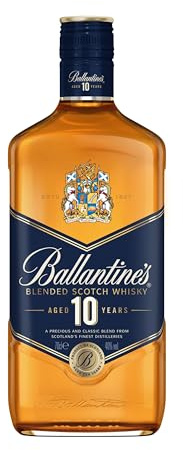 Ballantine's Blended Scotch Whisky 10 Years, Edler & klassischer Blend, Ausgewogen, reif, Whiskey mit Noten von Honig, Eiche und Vanille, 0,7 L