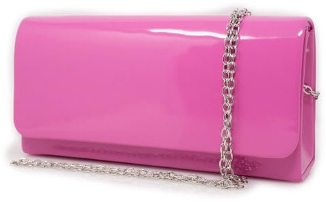 Pochette fucsia donna elegante cerimonia di vernice lucida elegante da ragazza signora borsa a mano piccola borsetta sera clutch bag giorno matrimonio autunno inverno 2024 2025 Ecopelle Fuxia