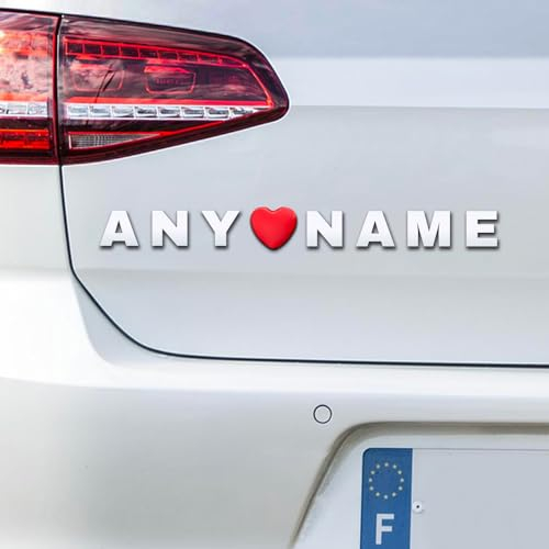 LLLGSH Benutzerdefinierte Metall-Buchstaben für Auto - DIY 3D Chrome Alphabet für Briefkasten, Haus, Aufkleber, Emblem, Namensschild Kit (Silber)