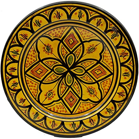 Generico Assiette en terre cuite peinte à la main par Safi, Maroc : Art et Fonctionnalité pour la Table 1101221023