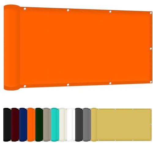 Voile D'Ombrage Imperméable Rectangulaire 150 x 450 cm Tissu Polyester UV Protection avec Oeillets Filet Protection Solaire La Couverture Végétale pour Serre Et Pergola, Orange