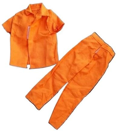ximitoy Soldatenkleidung im Maßstab 1:6, orangefarbenes Gefängnisuniformmodell für 30,5 cm große Actionfigur