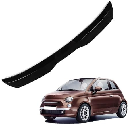 KizmiQ Auto Heckspoiler,ABS Dachspoiler Kofferraum Kofferraumspoiler für Fi-at 500 Lippe Styling Spoiler Flügel Tuning Zubehör,A/Black